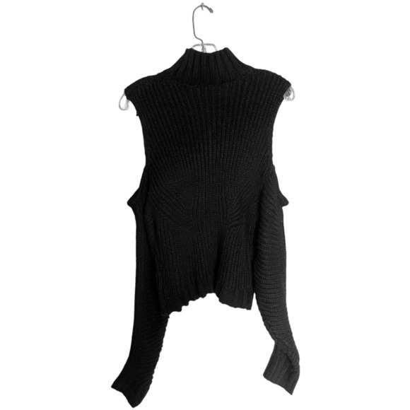 For Love & Lemons Keke Cut Out Black Turtleneck Sweater Size Small - Picture 6 of 10